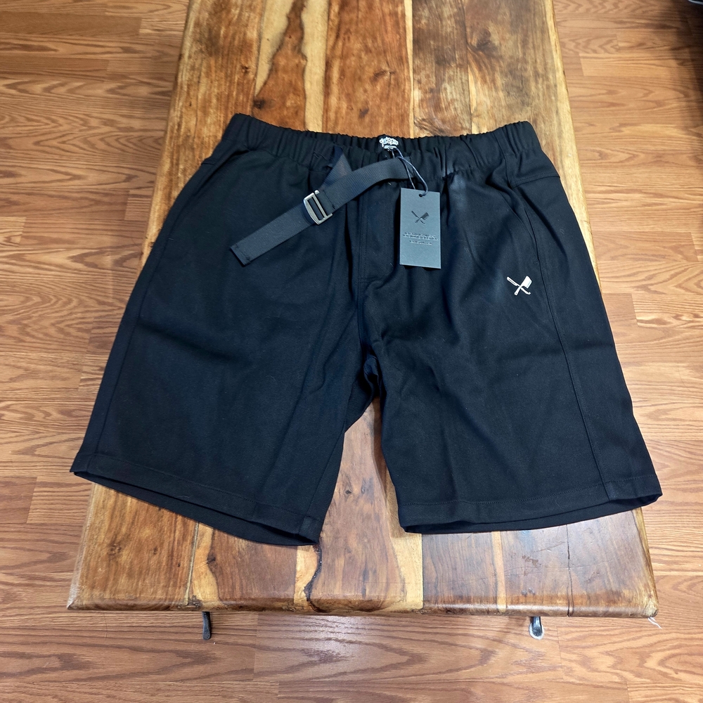 Distorted People Men's Black Shorts with Belt